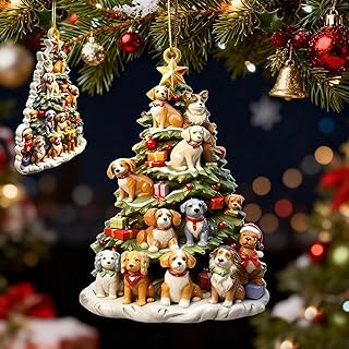 Christmas Ornaments Dog, 2025 Relief Christmas Tree Ornaments Dog Lovers, Christmas Decoration Perfect Holiday