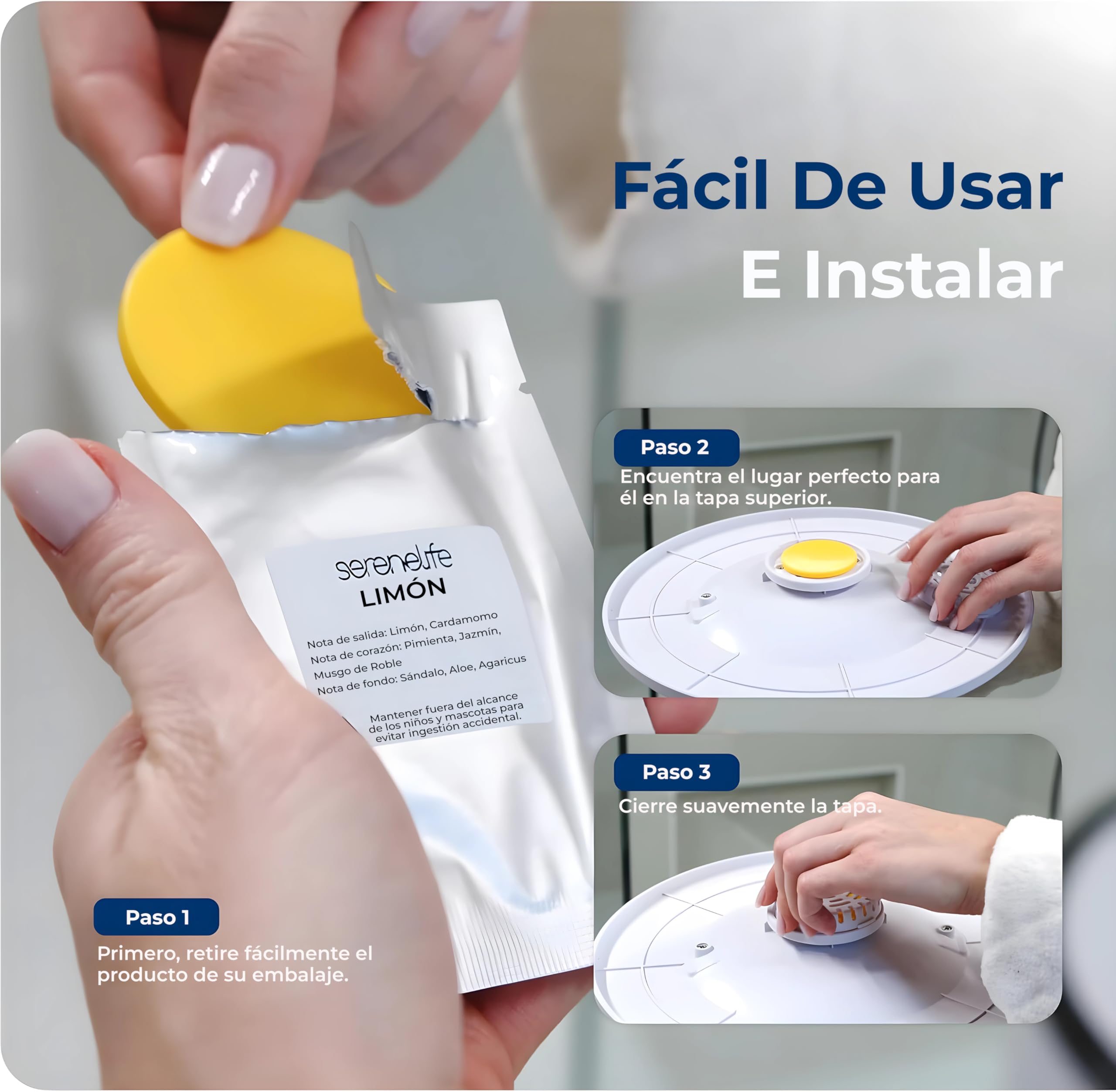SereneLife discos aromaticos, Perfumados, 15 piezas con fragancia a limon para el calentador de toallas
