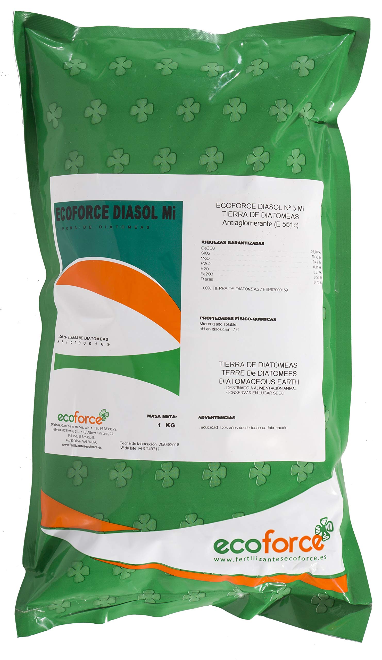 CULTIVERS Tierra de Diatomeas 1 kg Micronizada. 100% Natural y ...