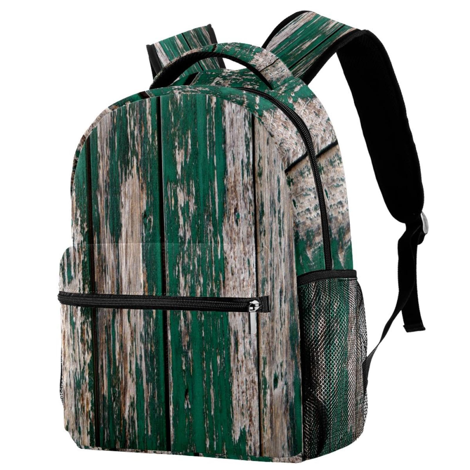Sac à dos d'école rustique vert sarcelle pour le collège et les sorties de week-end - 7