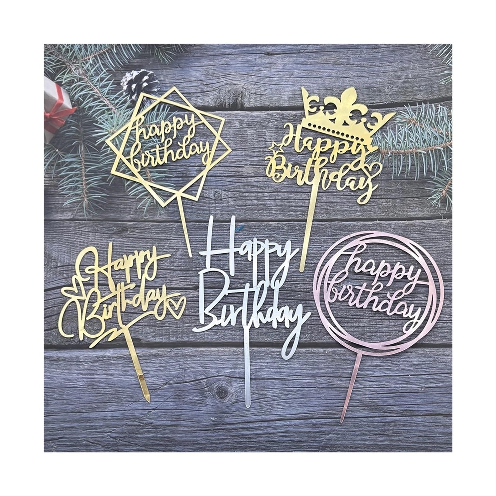 4 Stück „Happy Birthday“-Kuchenaufsatz Für DIY Kuchenherstellung