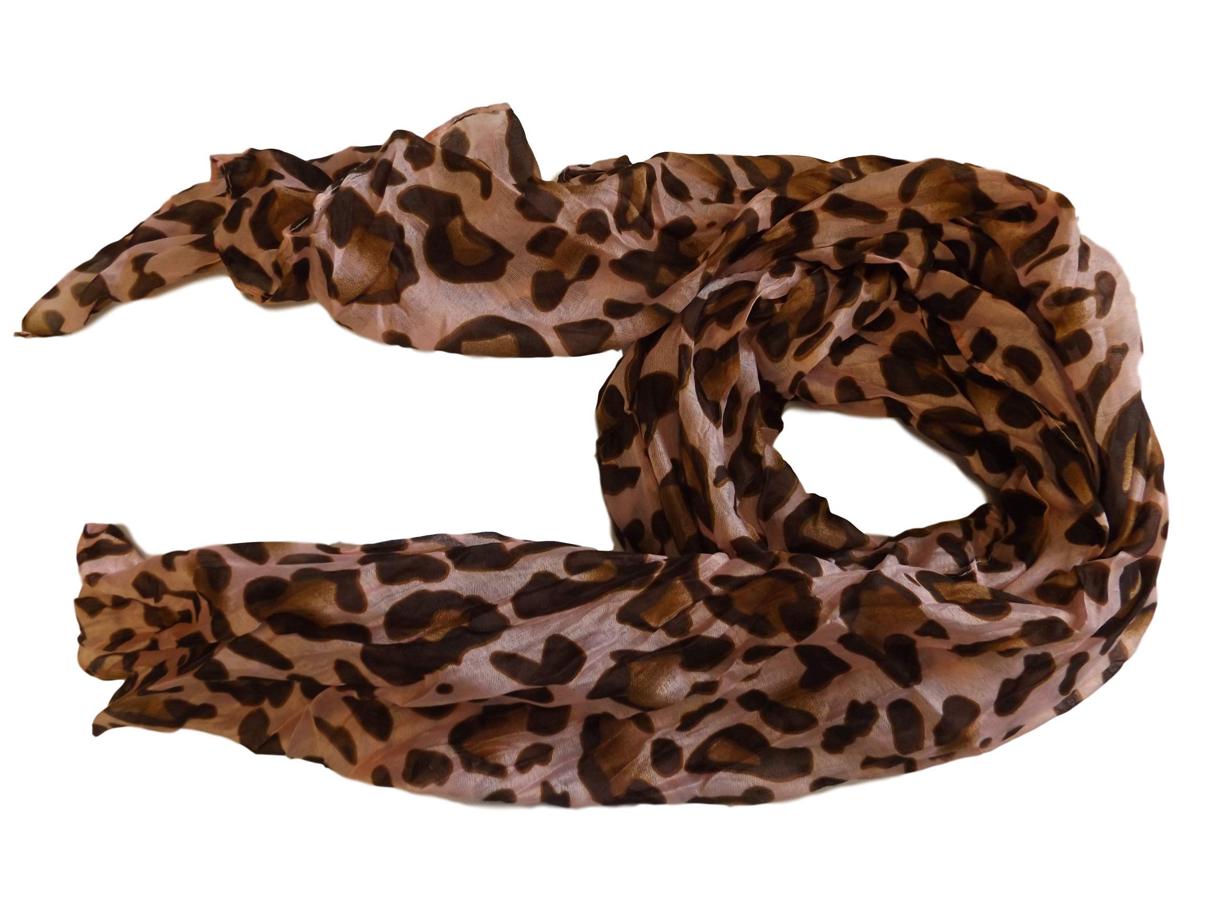 Fat-catz-copy-catz New Ladies Womens Celebrity Style Animal Leopard Long Scarf Scarves Maxi Sarong Sale (Pale pink Animal)