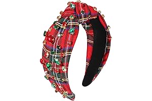 Boderier: Gleaming, Red Tartan Headband - A Festive Hair Accessory
