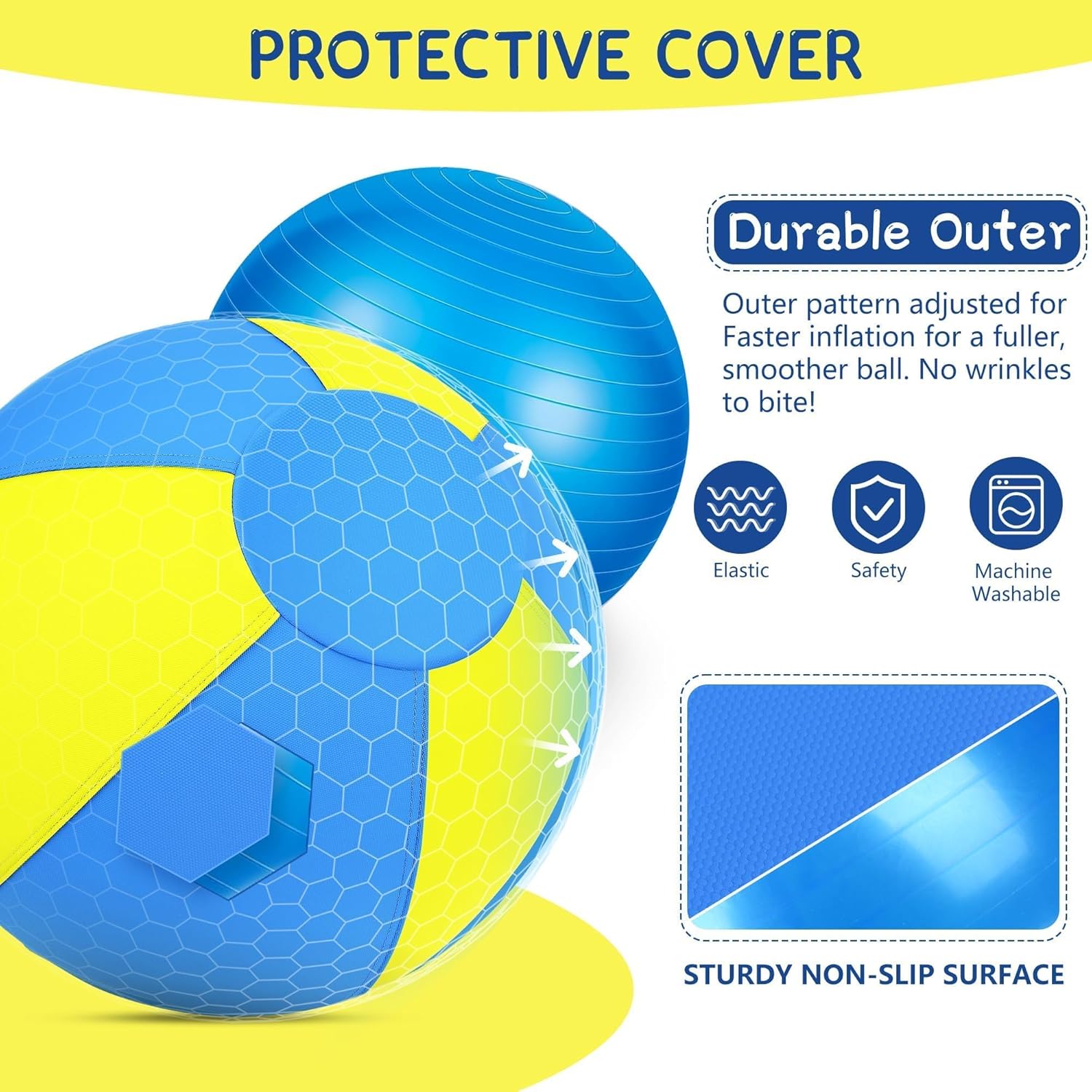 Herding Ball for Dogs - 18'' Dog Herding Ball for Horse, Dog Training Toy for Australian/German Shepherd Collie, Outdoor Dog Toys for Birthday Gifts - Medium, Yellow