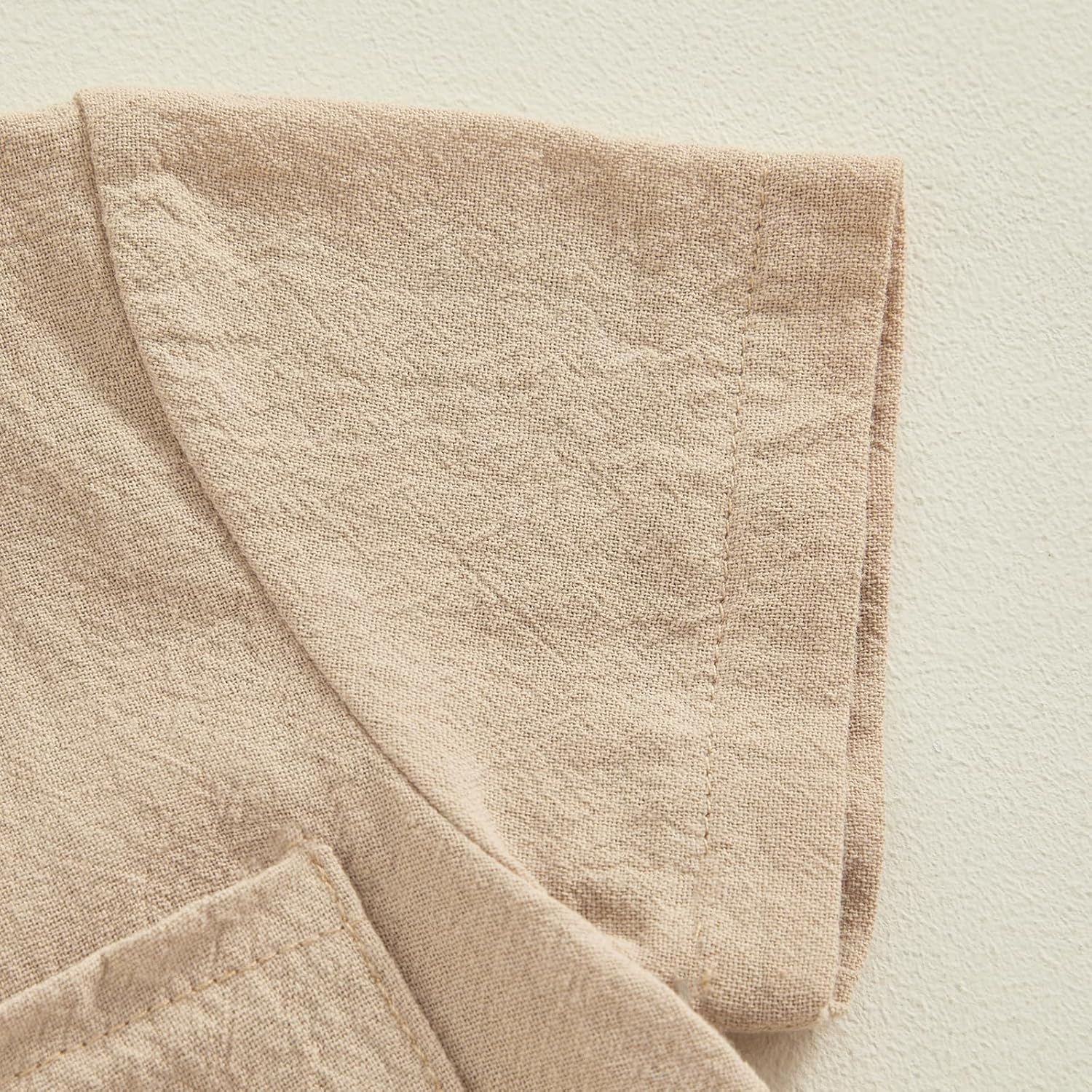 Honganda Newborn Baby Boy Summer Jumpsuit Short Sleeve Button Down Cotton Linen Shirt Romper Gentleman One Piece Outfit - Image 8