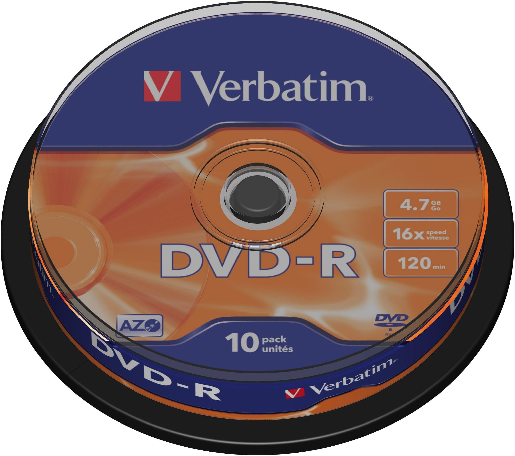 Verbatim 43523 AZO DVD-R 4.7GB Ultra Premium Recordable Blank Digital ...