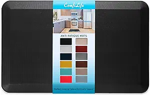 ComfiLife Anti Fatigue Floor Mat – 3/4 Inch Thick Kitchen Mats for Floor, Standing Desk Mat, Kitchen Rug – Comfort at Home, Office – Durable – Stain Resistant – Non-Slip Bottom (20" x 32", Black)