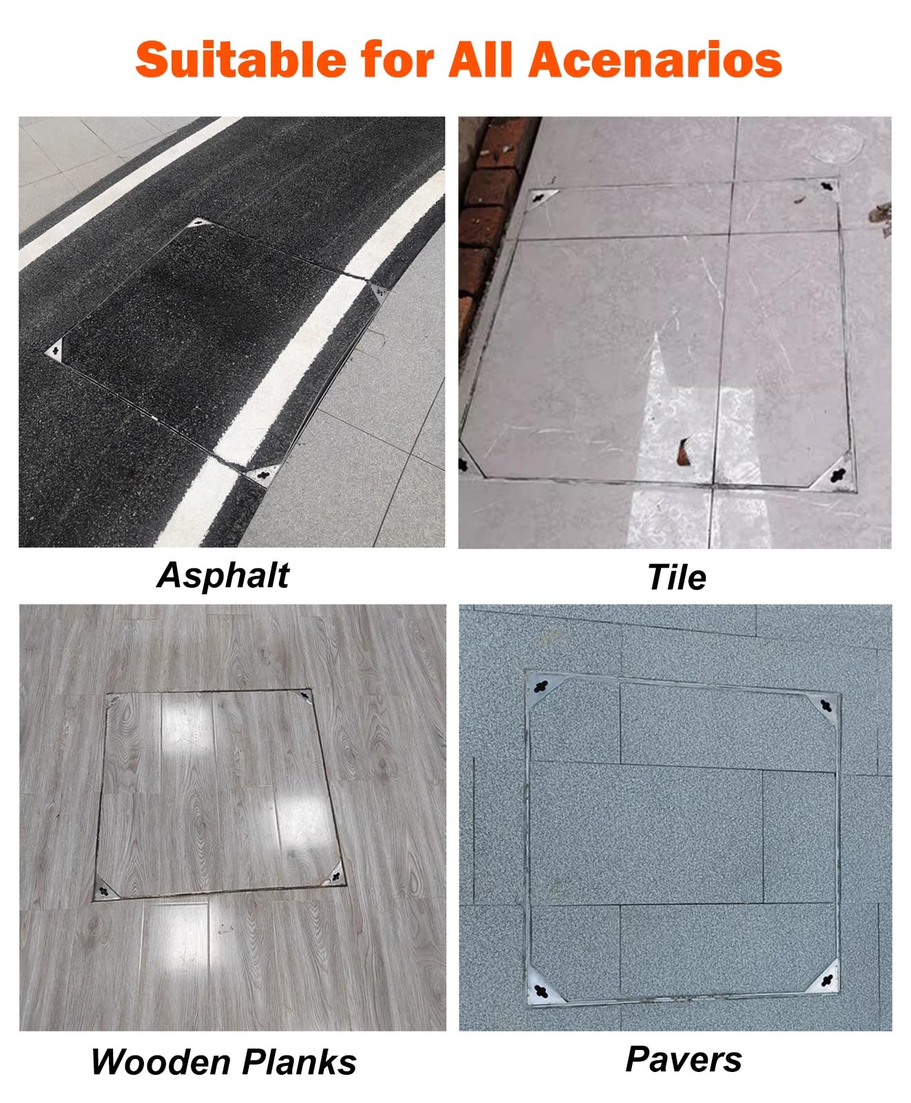 Genérico Tapa de Acceso Cuadrada Decorativa para Tanque séptico enterrado de Metal Resistente de 50 x 50 x 5 cm. Tapa de Acceso para hormigón. Tapa de Registro Oculta para Mayor Seguridad y estética.