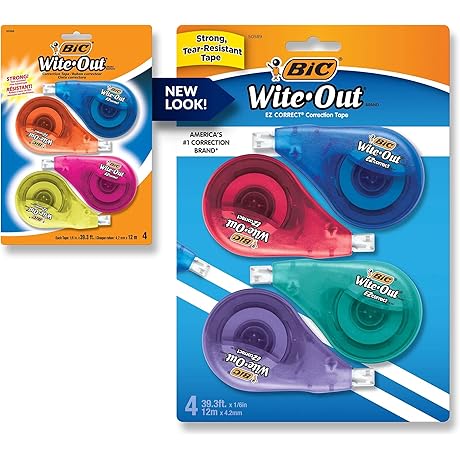 BIC Preppy White Out Correction Tape for Clean, Quick Corrections