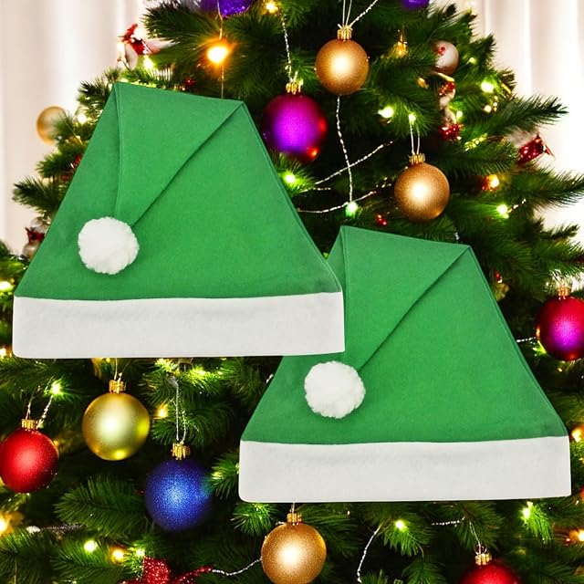 Foto 6 de 8 de Lote de 2 Gorros de Navidad Gorro de Invierno Papá Noel Felices verde