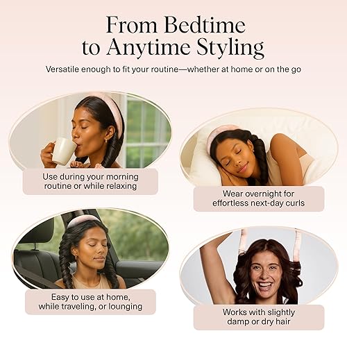Miniatura 6 de Kitsch Juego de rizadores de cabello sin calor satinados – Rizadores sin calor para rizos sin calor durante la noche – Rodillos de pelo para 01