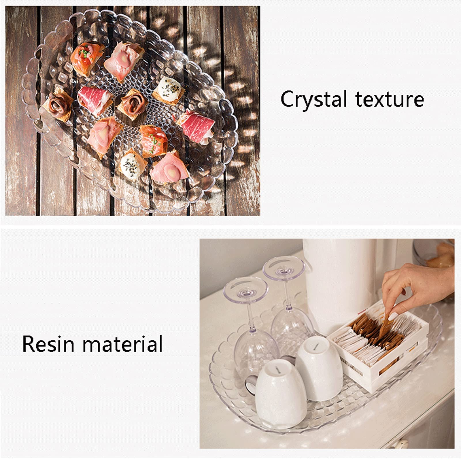 Foodservice Vassoio Vassoi rotondi Vassoi da porzione Piatti trasparenti Vassoi multiuso Piatti multiuso Bellissimo arredamento for la casa for tutte le occasioni per Feste, Tavolo, Cucina