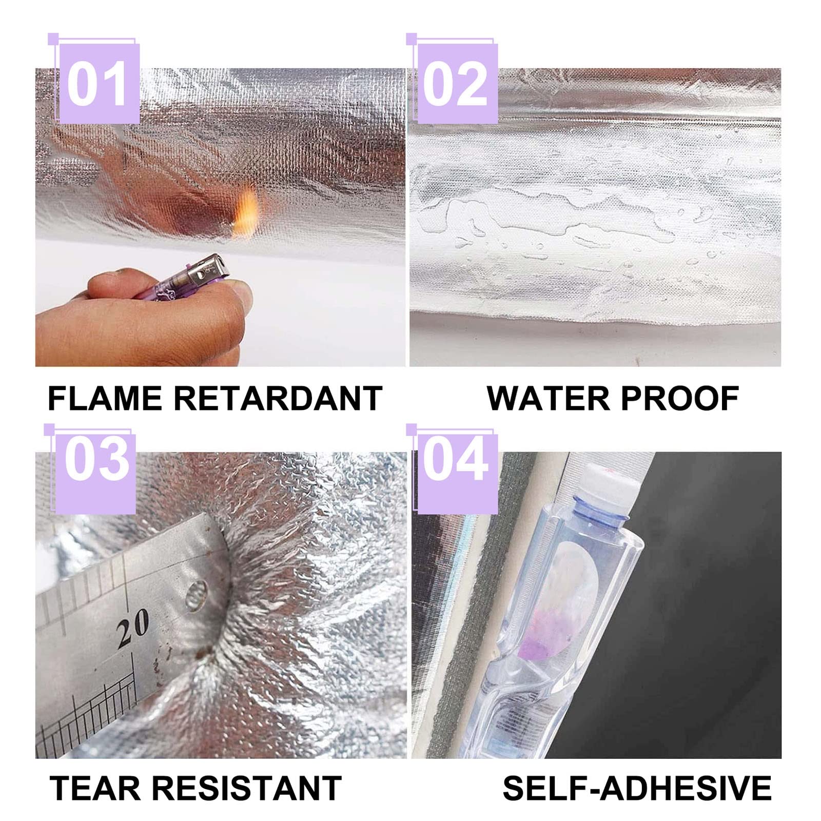 Tubo De Aislamiento De Tubería para Exteriores, Aislamiento De Tubería De Espuma Autoadhesiva Abierta, Diseño De Lámina De Aluminio De Doble Capa, 20 Mm De Espesor, Longitud 1 M