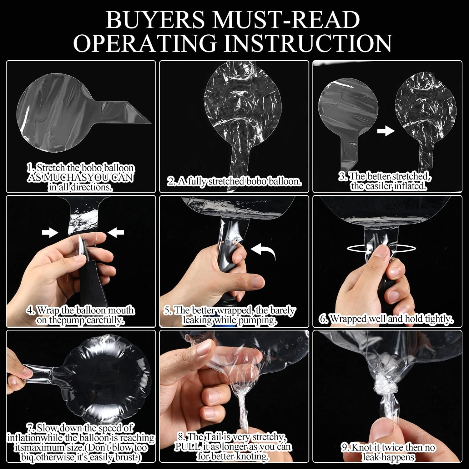 Wettarn 100 Pcs Bobo Balloons 36'' 24'' 20'' Clear Bubble Bobo Balloons Large Transparent for Wedding Birthday Party Decorations Gifts