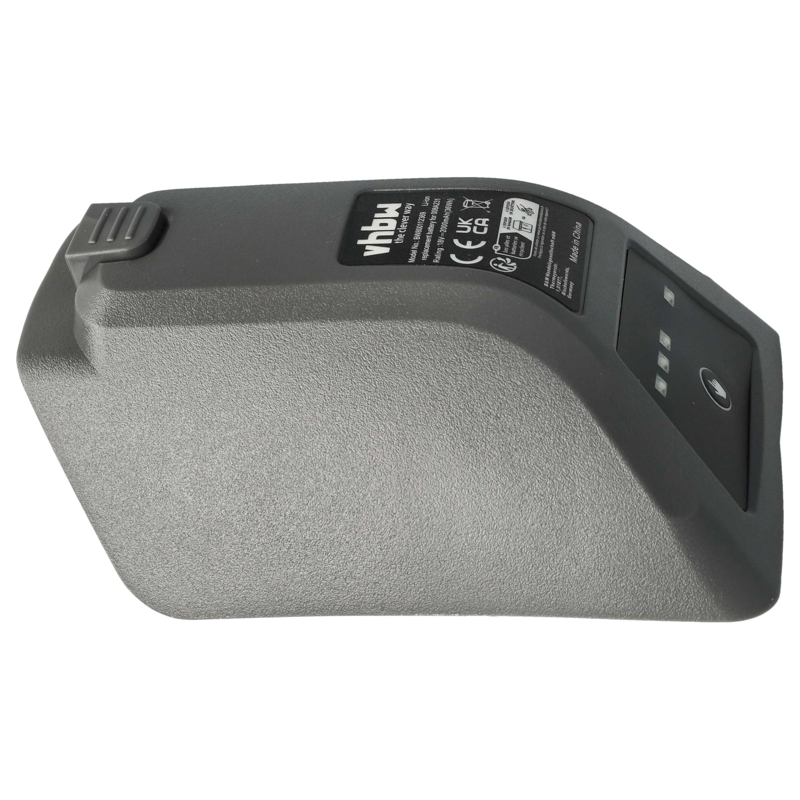 vhbw Batería Compatible con Gardena 8025-20 (35 m Roll up) cajón Manguera Pared - Reemplaza Gardena 008A231 (2000 mAh, Li-Ion, 18 V) | Repuesto para Gardena 008A231 (2000 mAh, ion de litio, 18 V)