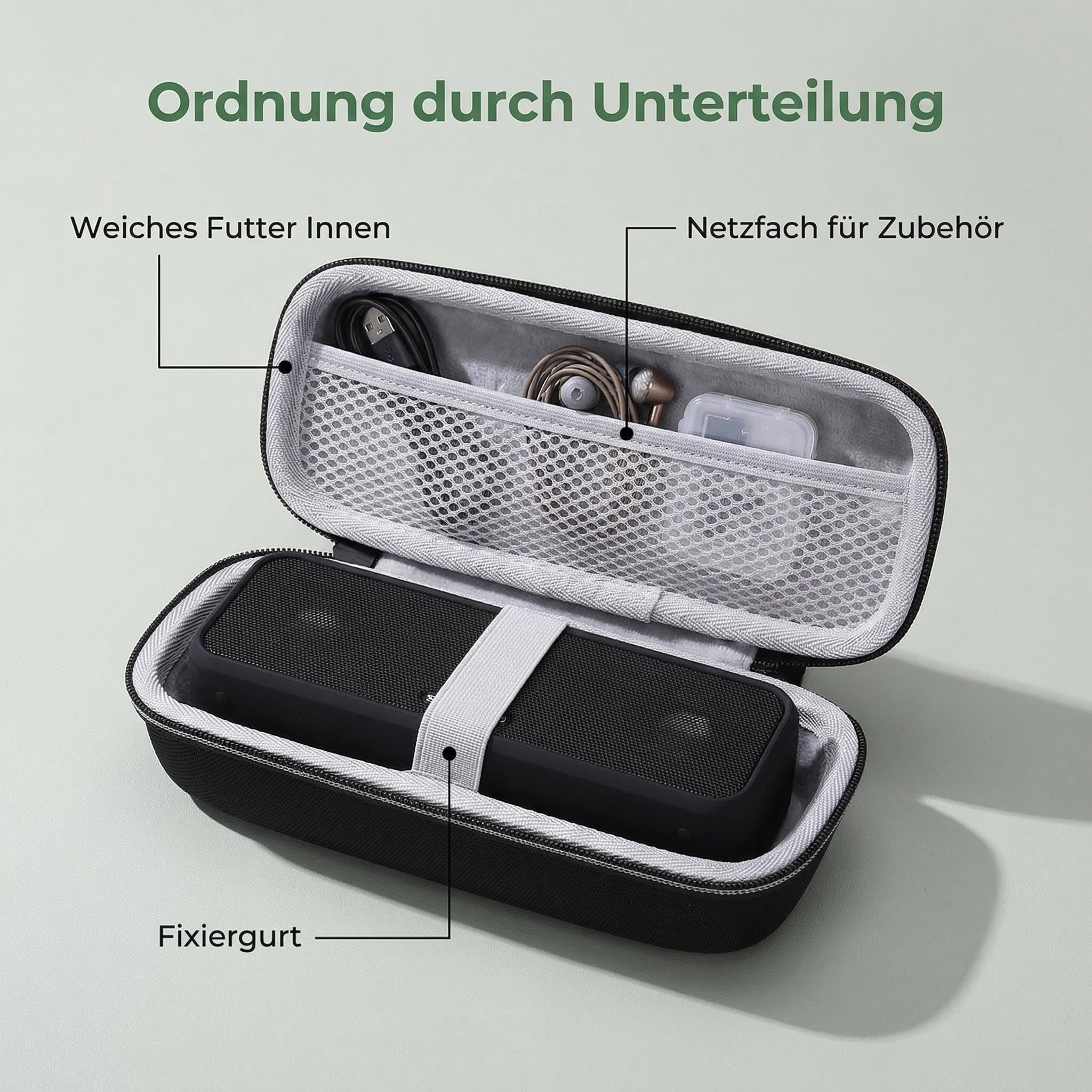 XANAD Etui do SoundCore 2 i 3 / Bluetooth głośnik firmy Anker, pokrowiec na SoundCore 3 Hard Case