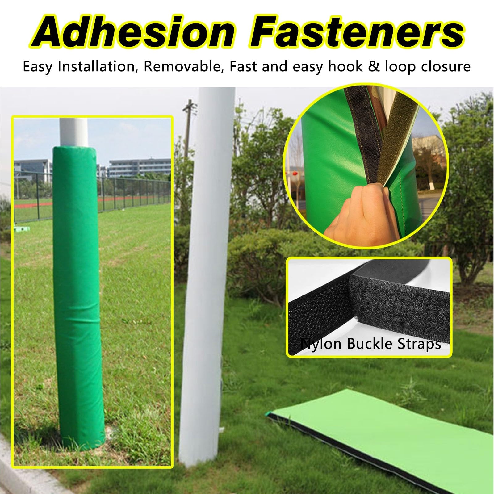 Tapa para poste de baloncesto, protector anticolisión, se adapta a columnas redondas de 5 cm a 30 cm, acolchado de espuma para todo tipo de clima, repuesto para mayor seguridad