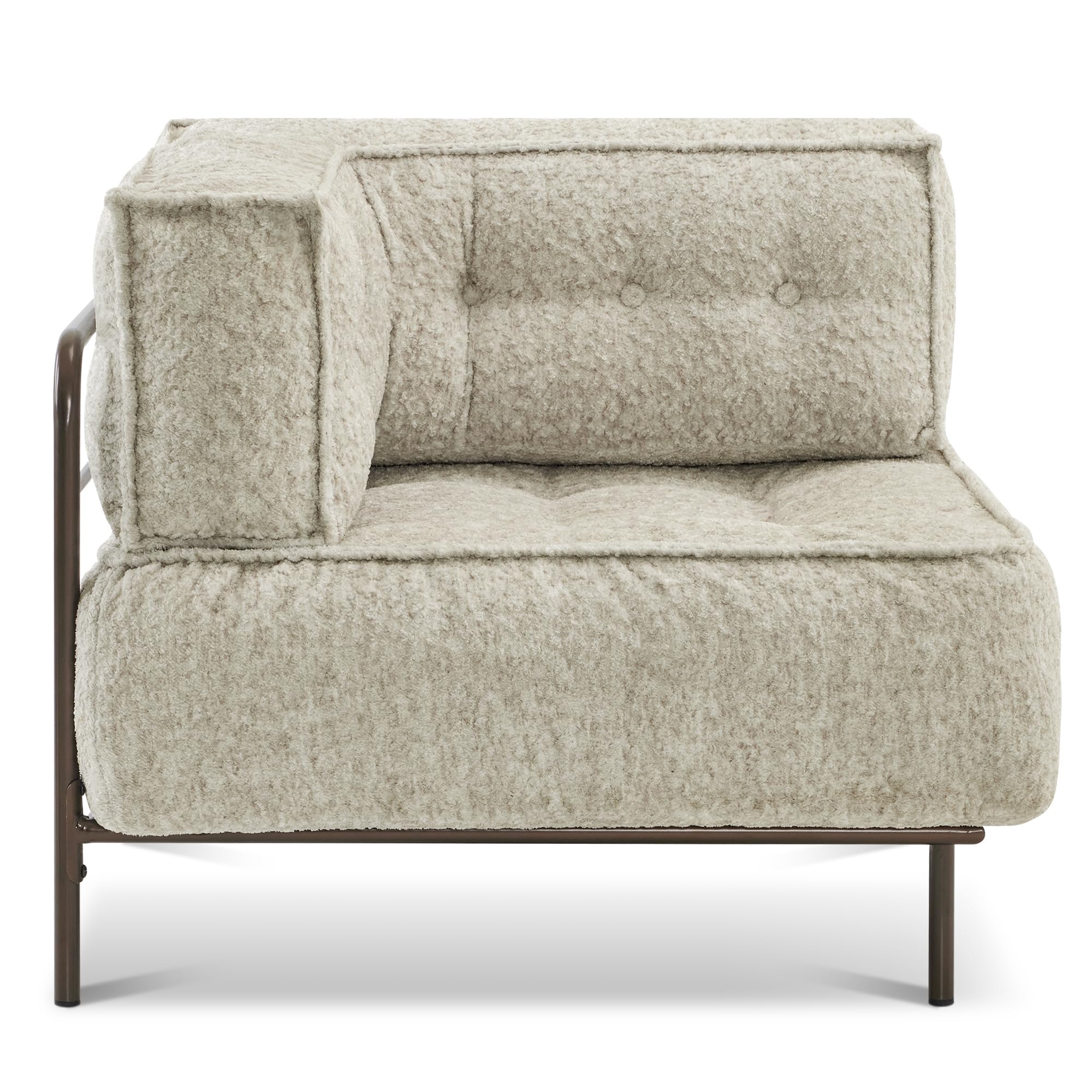 MCombo Modular Sofa Couch with Removable Cushion, Accent Sofa Chair, Upholstered for Living Room, Apartment, Office (Ivory, Corner Seat)