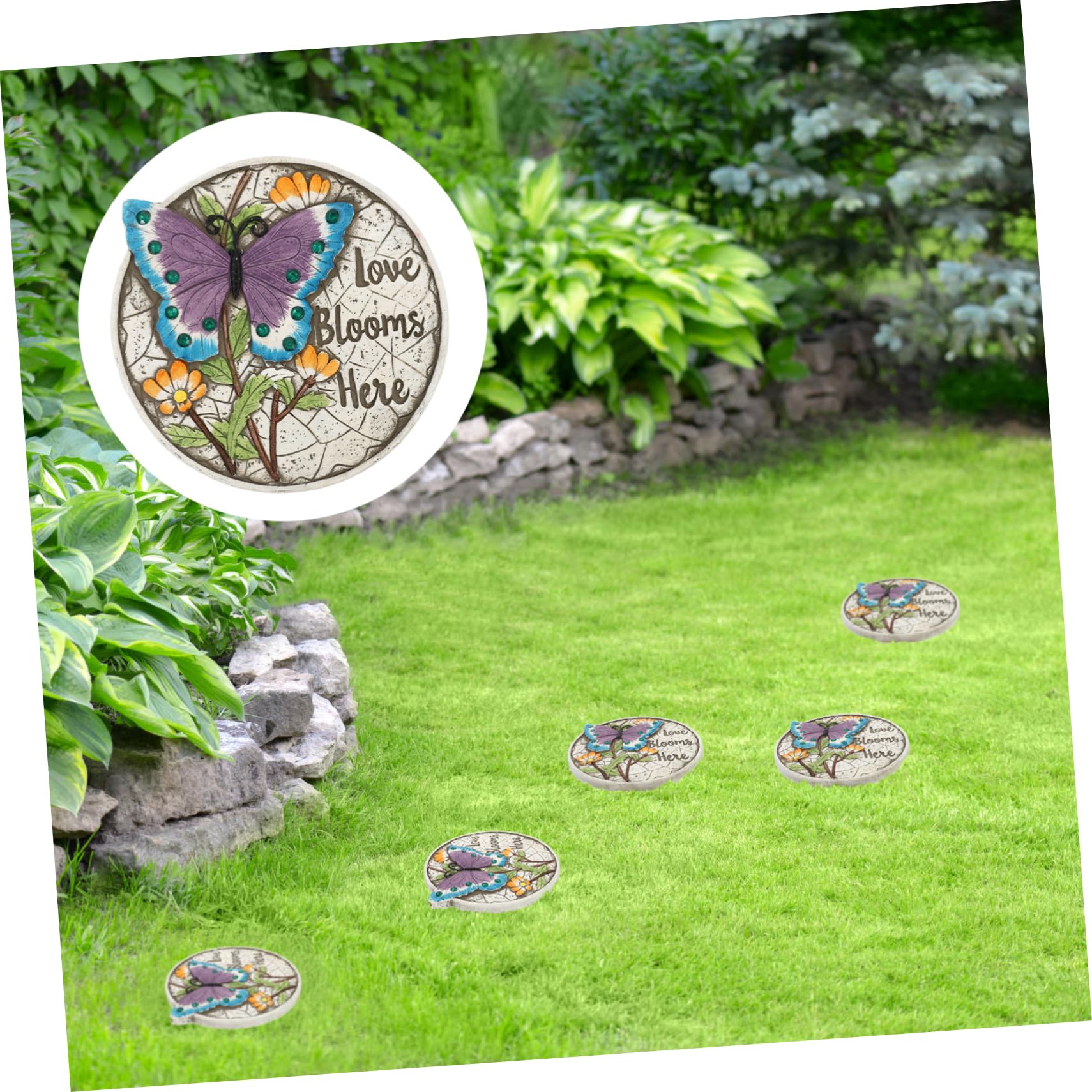 TOYANDONA Pedal de Trampolín para Jardín Piedra Decorativa para Césped para Patio de Cemento para Decoración de Villa