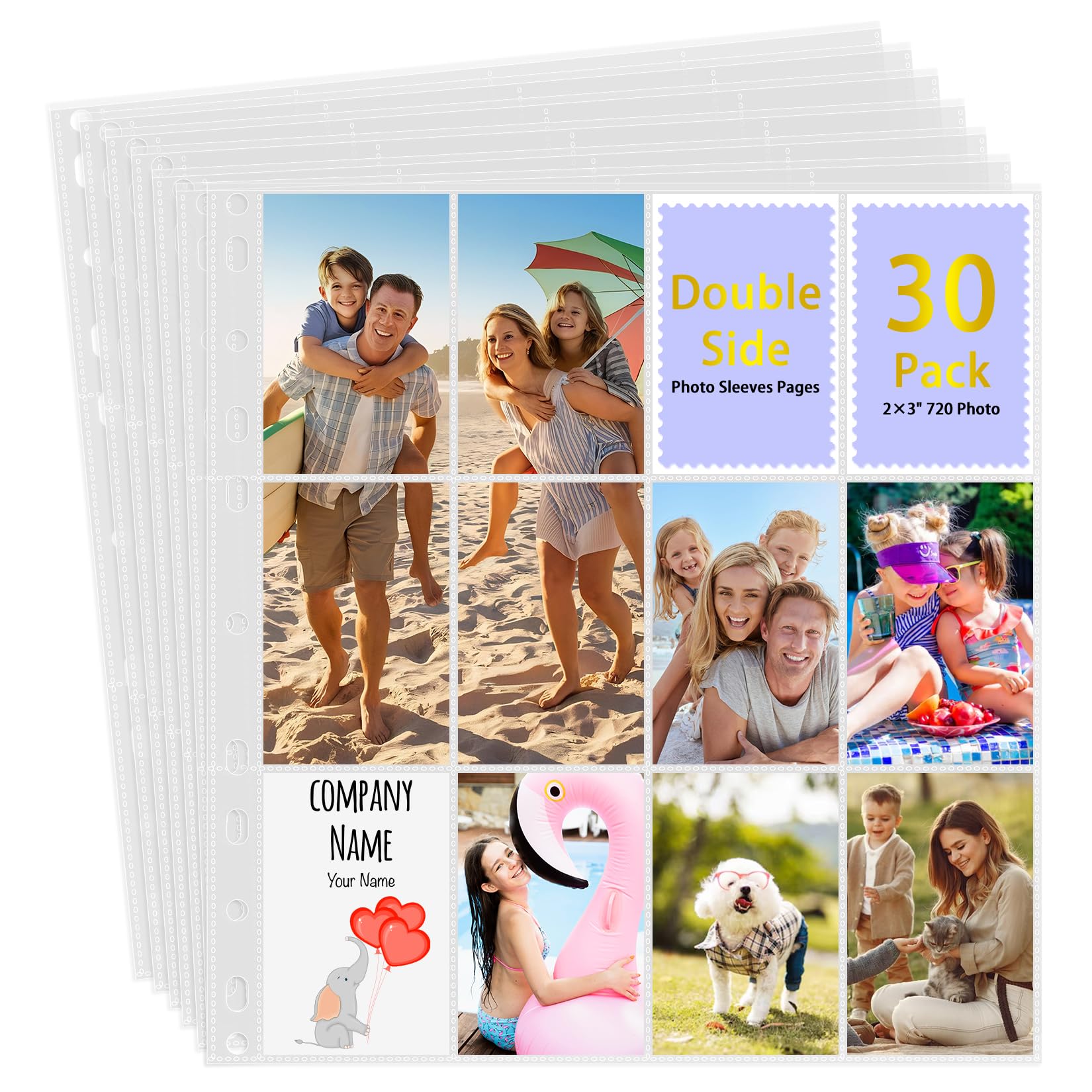 Amazon.com: 30 Pack 2x3 Photo Sleeves, 12-Pocket Clear Sheet Protectors for  3 Ring Binders, Double-Sided Holds 720 Photos, Acid-Free Photo Album Page  Refills for Zink Photos, Scrapbooks, Stickers, Stamps & DIY :