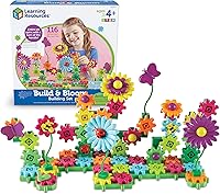 Learning Resources Gears! Build & Bloom 117-Piece STEM Building Set - Spinning Flower Garden Toy for Kids Ages 4+
