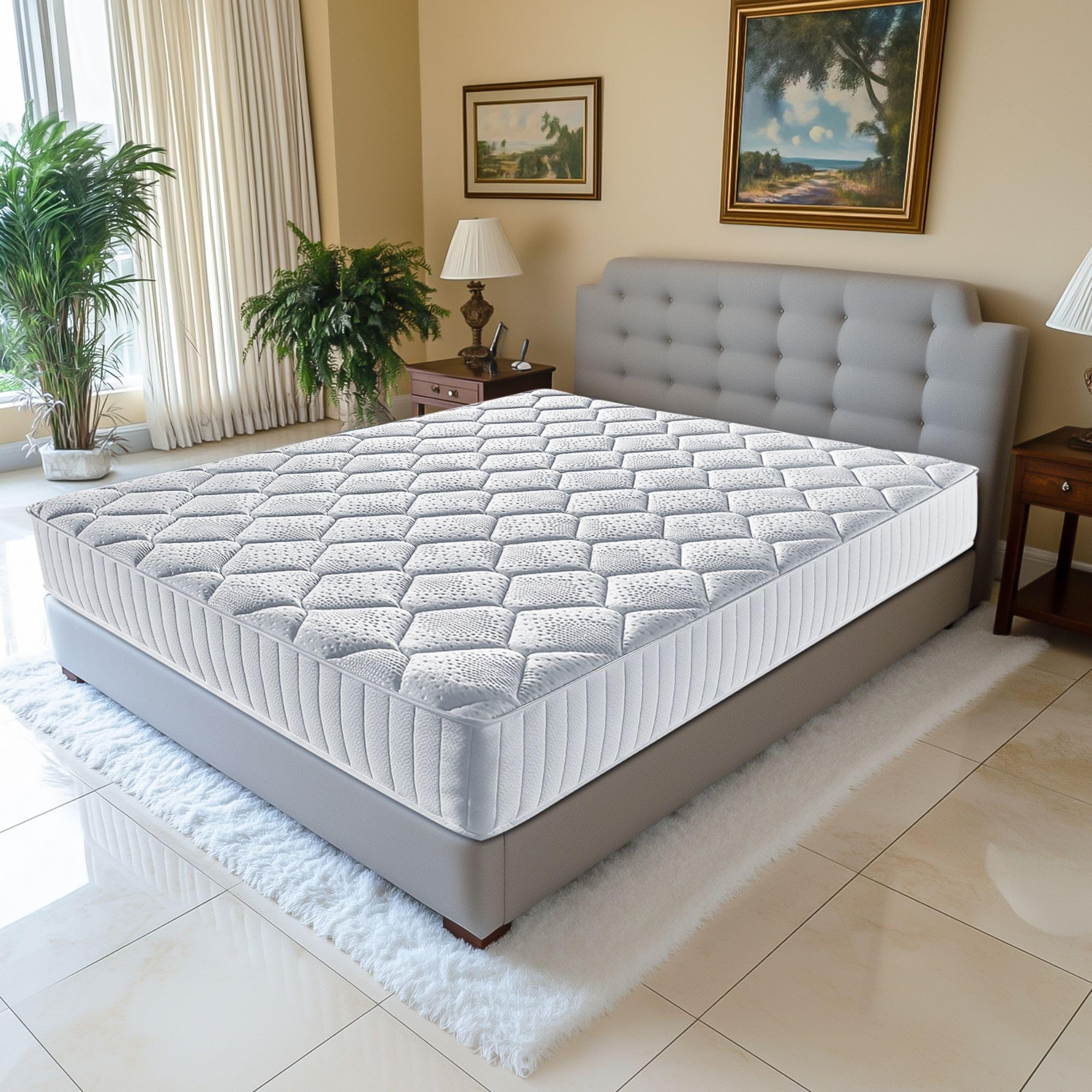 King of Dreams 140x200 cm Ressorts ensaches + 5 cm Memoire de Forme 60 Kg/m3 - Matelas Luxe + Alese Offerte