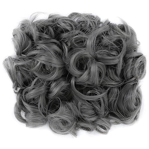 Miniatura 3 de Peines de pelo rizado para moño sintético con clip para cola de caballo con clip, bandeja para moños, extensiones de cola de caballo (#Dimgray)