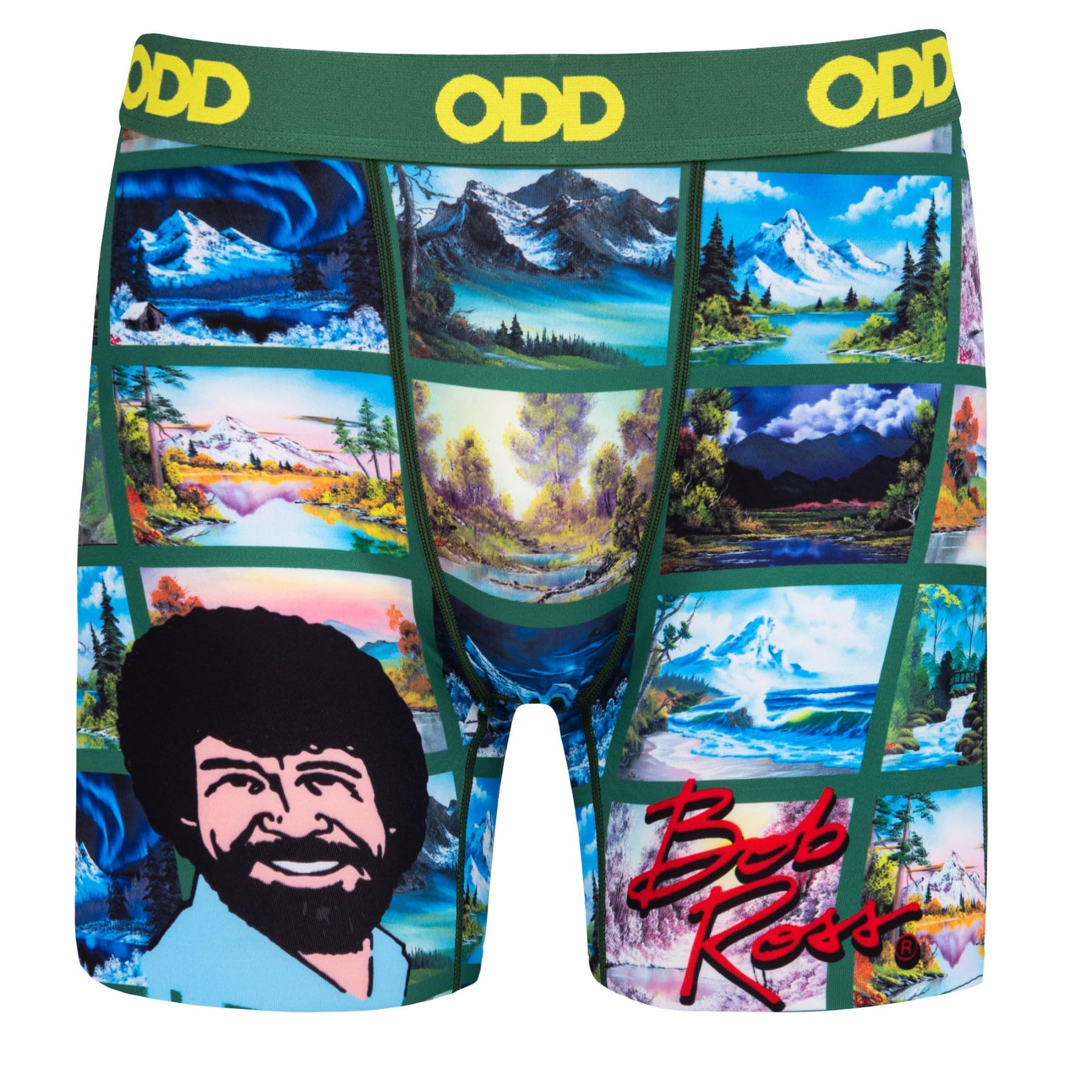 Odd Sox Men's Novelty Underwear Boxer Briefs, Paintings By Bob Ross