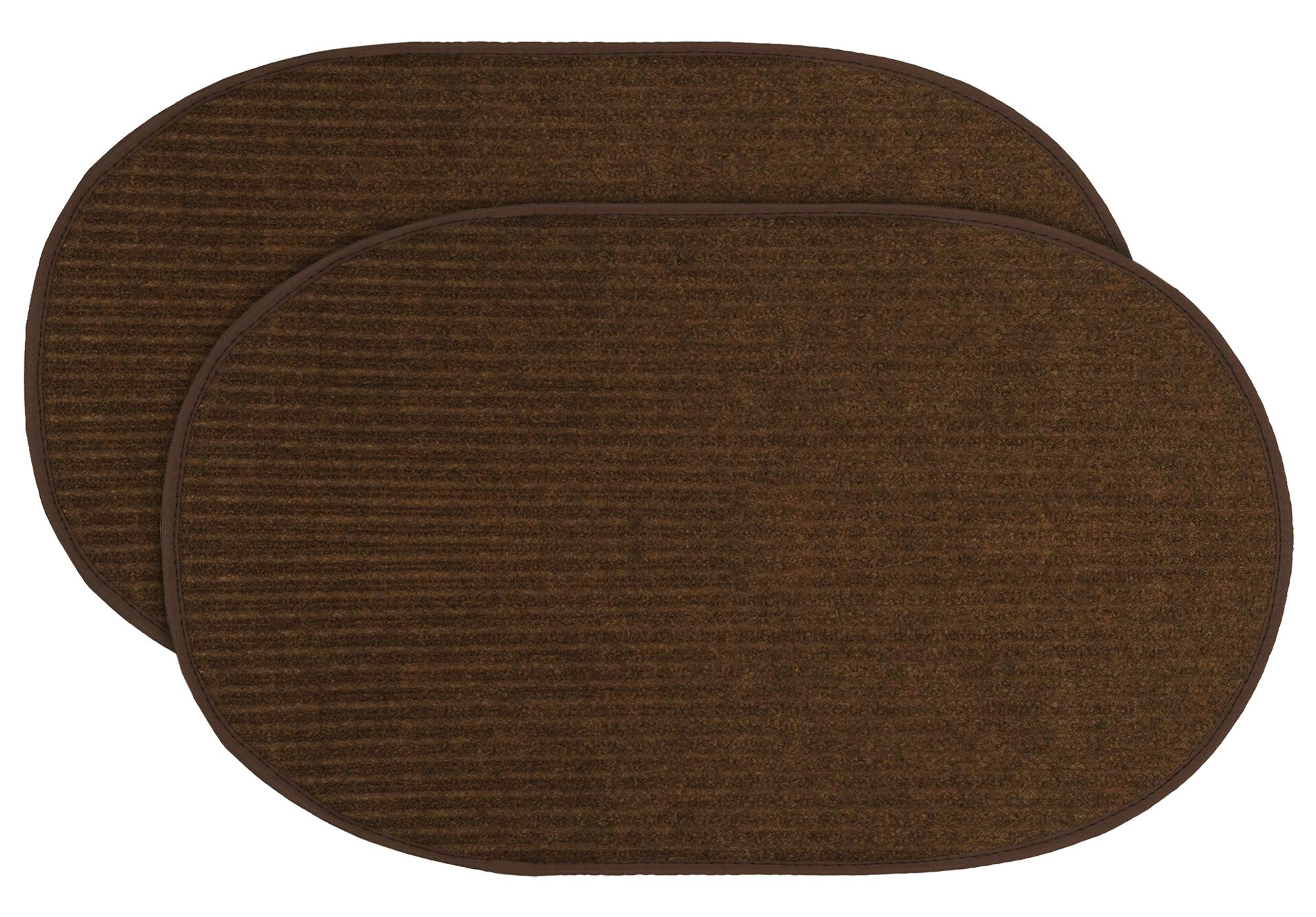 Kuber Industries Oval Shape Durable Microfiber Door Mat Heavy Duty Doormat Indoor Outdoor Easy Clean Waterproof Low-Profile Mats for Entry Patio Garage (Set of 2 14 x 23 Brown)-KUBMART12093 (B08QT6VG59) Amazon Price History, Amazon Price Tracker