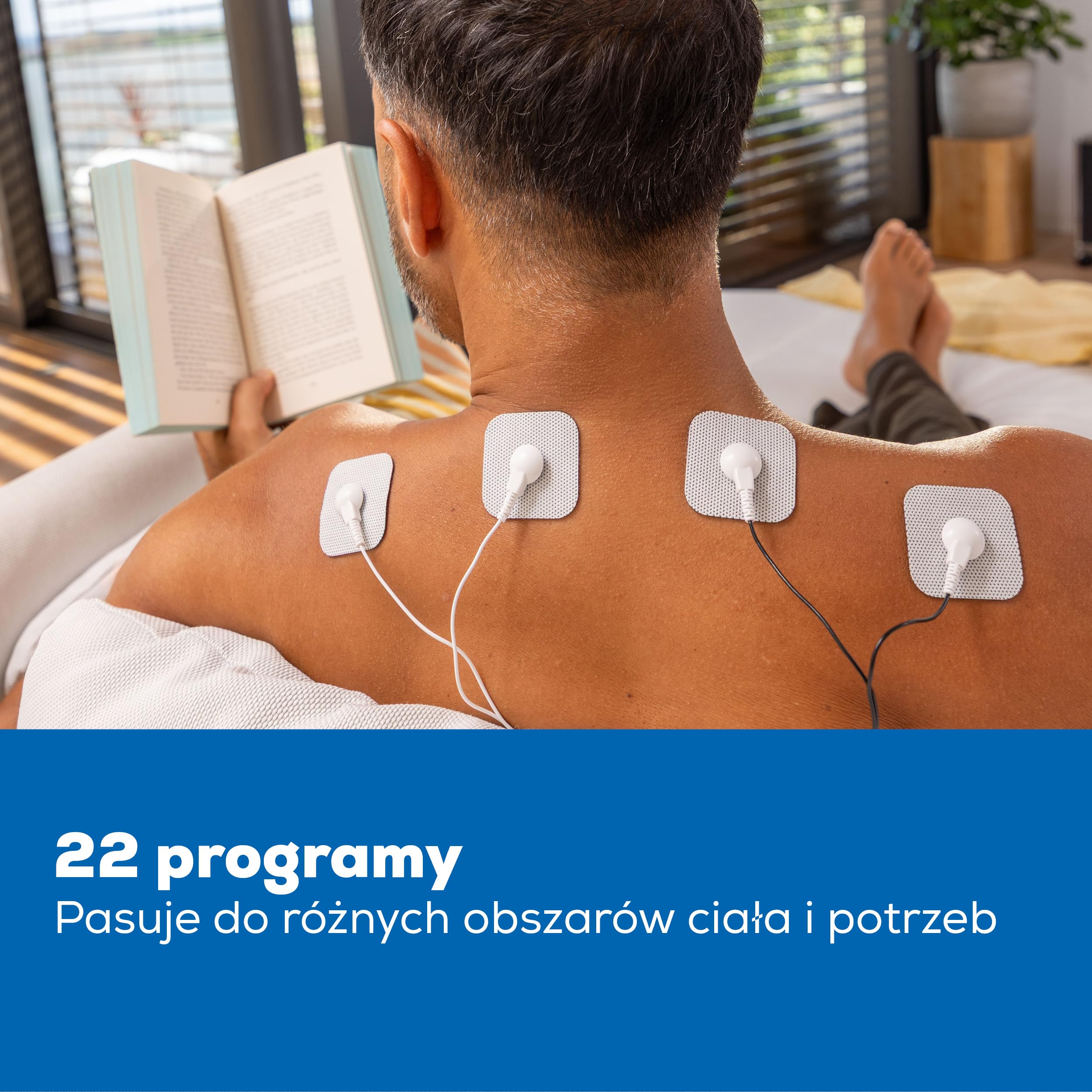 Beurer EM 56 Cyfrowy TENS/EMS, elektrostymulator 3 w 1 do łagodzenia bólu bez leków poprzez elektryczną stymulację nerwów, trening mięśni, funkcja masażu, 22 programy, w zestawie 4 elektrody