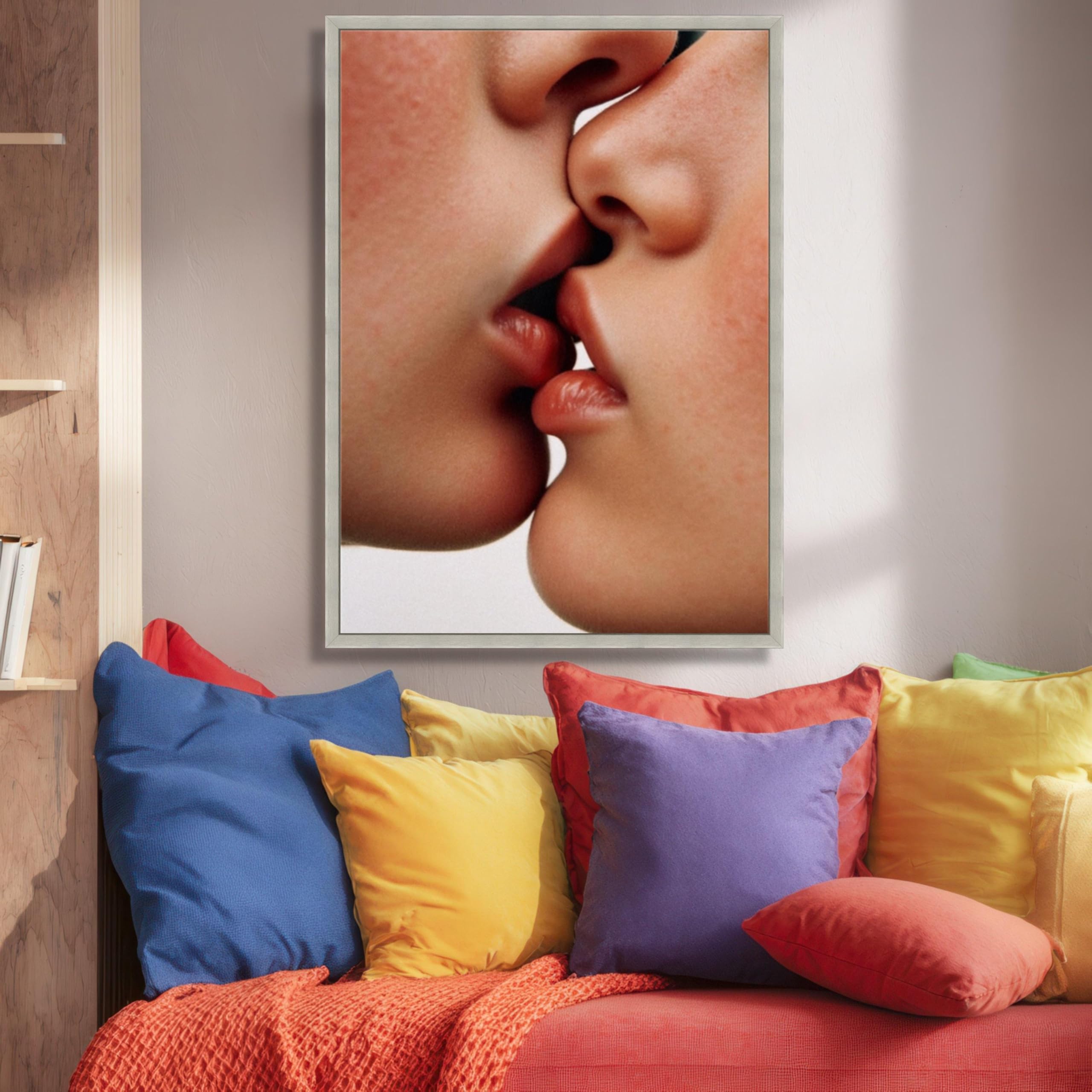 Tableau sur toile moderne décoration murale grand format baiser intime 70x100cm - 8