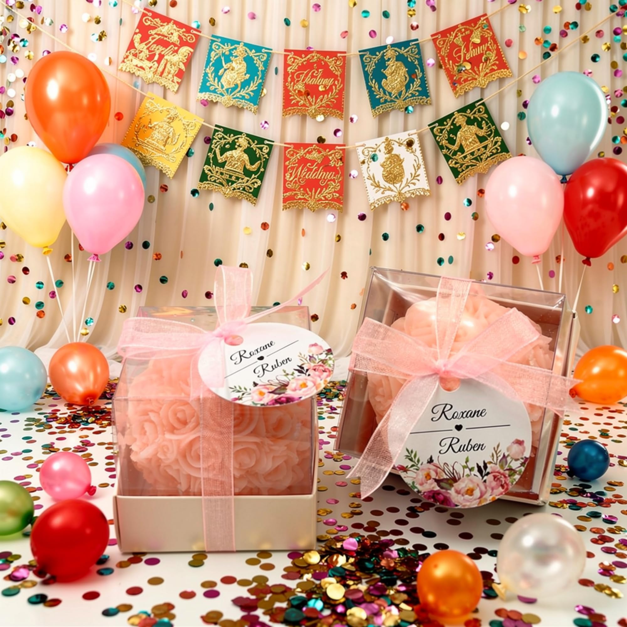 cadeau mariage invité bougie personnalisée, Rose 50 Pièces parfumées bougie remerciement Idée petit cadeau pour merci baptêmes our mariage, cadeaux de fête, fiançailles