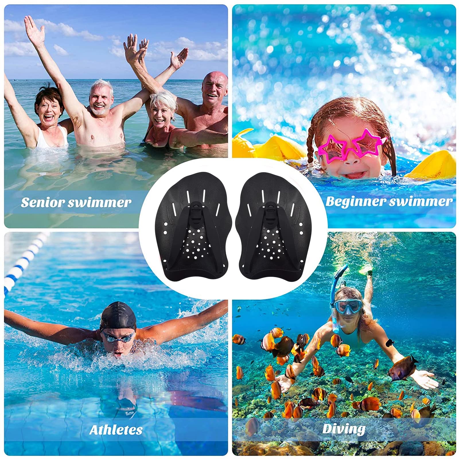 Schwimmpaddel, Schwimmtrainingsgerät für Erwachsene, Ideales Paddel für Schwimmer, Schwimmpaddelflossen-Krafttraining, Silikon-Schwimmpaddel, Schwimmtrainingshilfe, Paddelbecken, Trainingsgerät