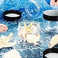 Vista 131 de 6 Pack 6oz Plastic Jars Containers with Lids Wide-mouth Refillable Leakproof Reusable Round Empty Jars for Travel Cosmetic Dry Food Spice Candy Clear