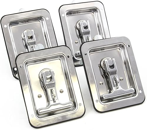 Miniatura 4 de Red Hound Auto 4 pestillo de puerta de remolque con manija en T cerradura grande llaves de acero inoxidable Camper RV Truck Caja de herramientas