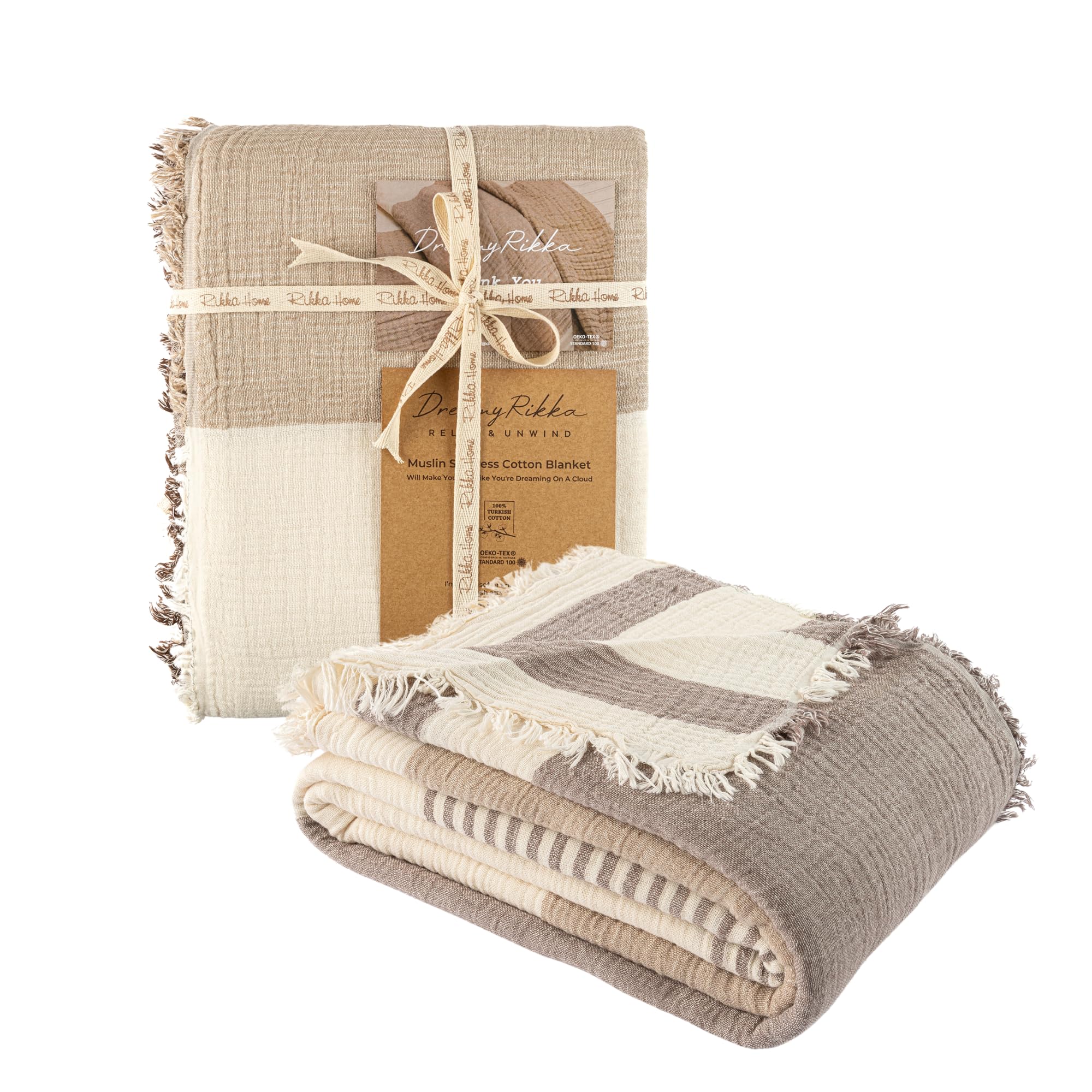DREAMY RIKKA Muslin Gauze Cotton Blanket