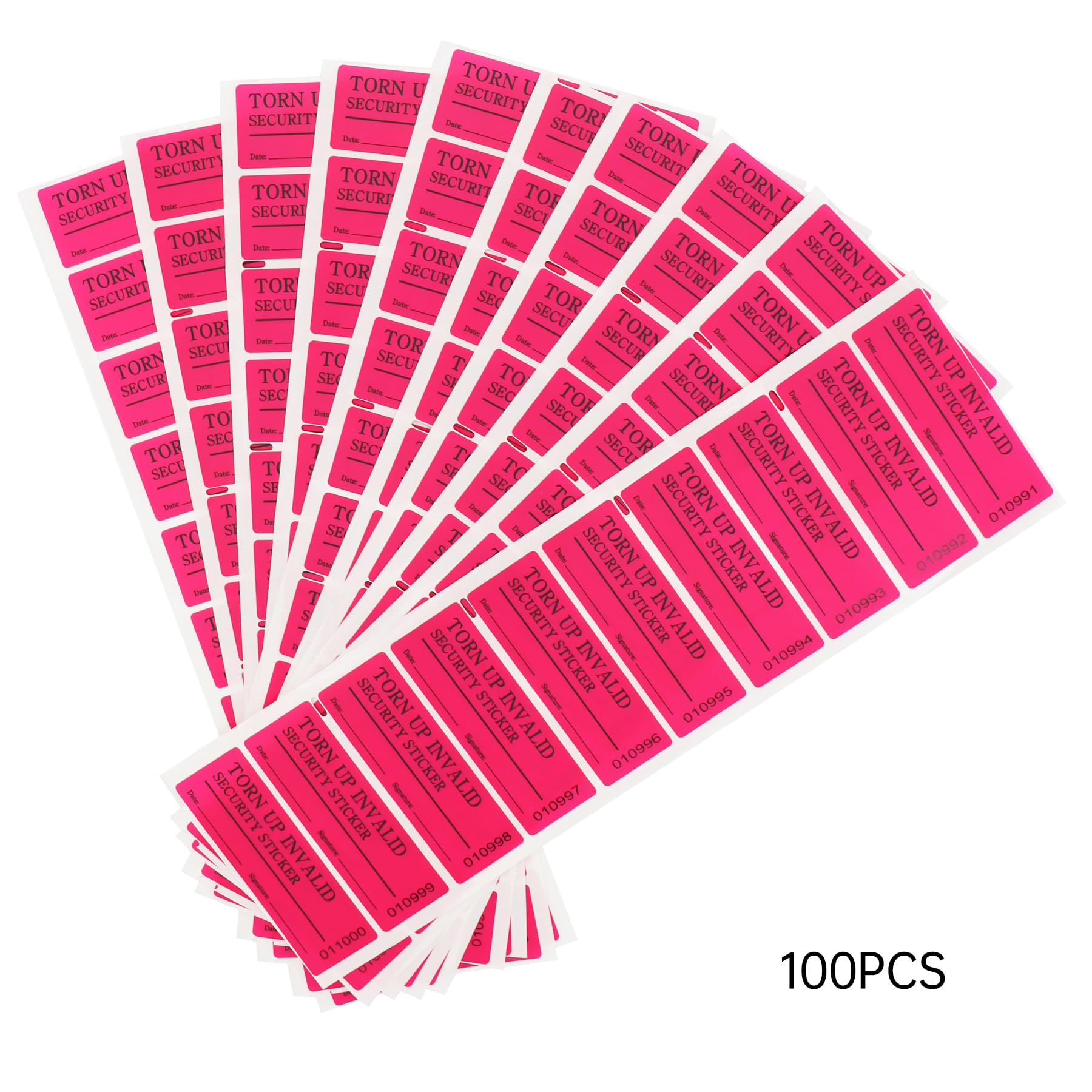 RLSYM 100Pcs Tamper Evident Security Labels 1x3 inch Red No Transfer No Damage to Protected Item Tamper Proof Stickers Safety Torn up Invalid Seals Tape (Red) - Image 3
