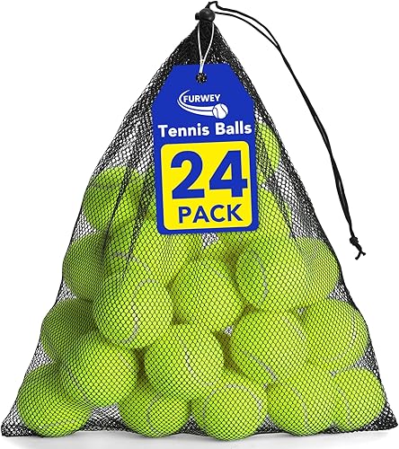 Pelotas de tenis, paquete de 243680 pelotas de tenis a granel sin presión, vienen con bolsa de malla para un fácil transporte, pelotas de juego para