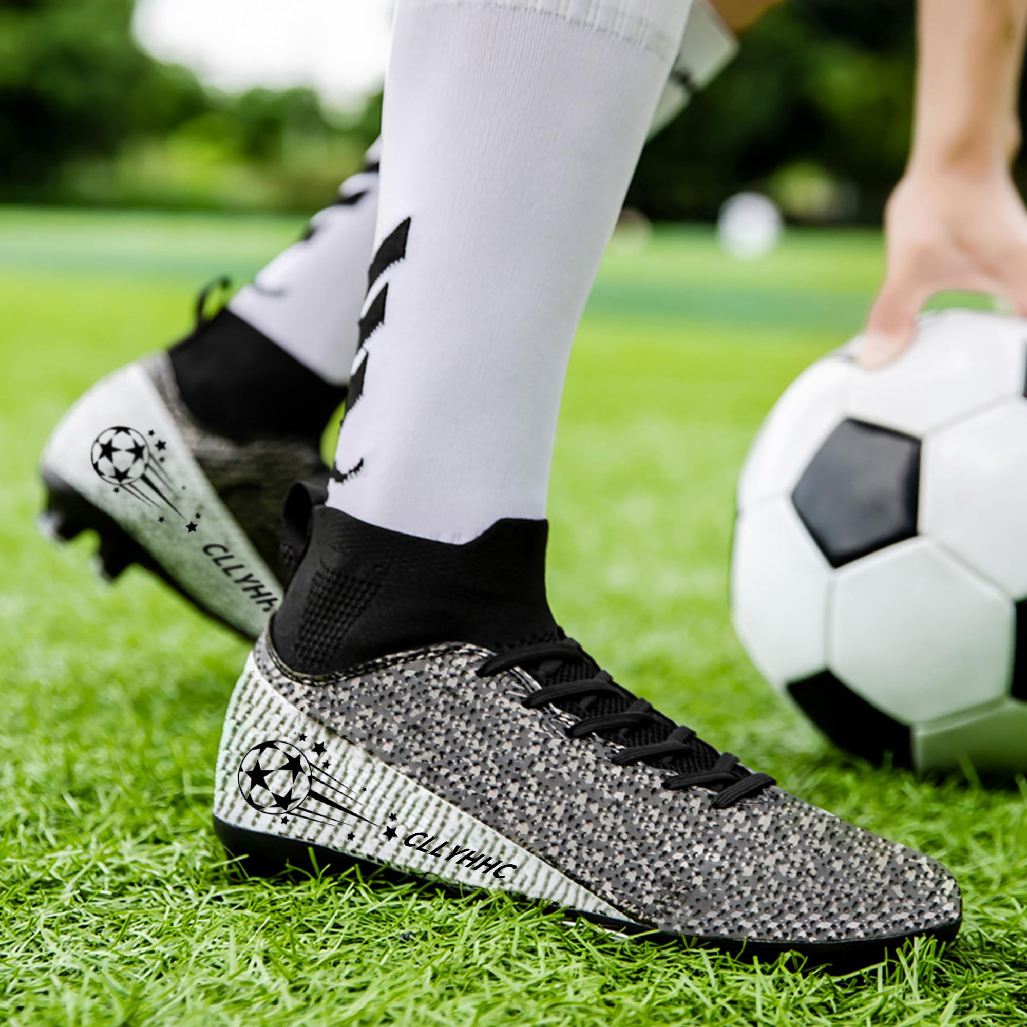 Men's Soccer Shoes Football Cleats Training Athletic Shoe for AG/FG Outdoor/Indoor Women Professional Sneaker