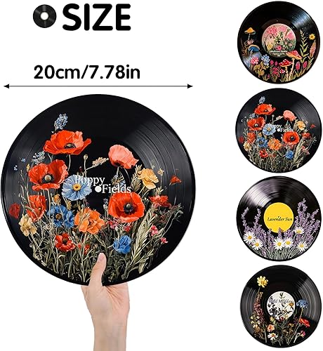 Bimkole Decoración hippie, discos estéticos de pared, adorno vintage, carteles para estética de habitación, tema de grabación para dormitorio, sala