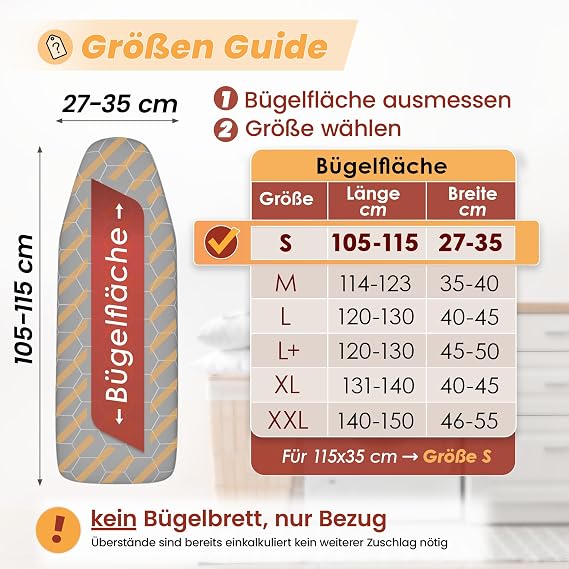 arteneur® - Made in Germany Speed Ironing Board Cover for Steam Irons - Ironing Board Cover with Thermo Reflect Aluminium Coating for Steam & Heat Reflection