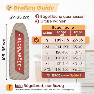 arteneur® - Made in Germany Speed Ironing Board Cover for Steam Irons - Ironing Board Cover with Thermo Reflect Aluminium Coating for Steam & Heat Reflection