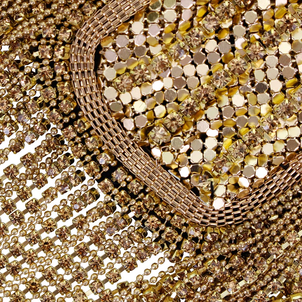 Toppe Con Perline Di Cristallo E Frange Per Spalline - 2 Pezzi In Oro Per Decorazioni Abiti - Foto 9