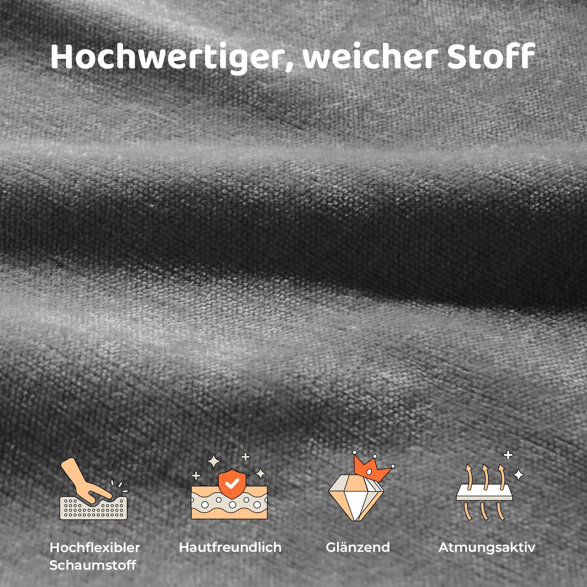 RECCI Cloud Polsterbett 160x200 cm mit gepolstertem Kopfteil, 5 cm weiche Schaumstoffpolsterung, doppelbett ohne Boxspring, leises Bettgestell im Schlafzimmer, familienbett (Schwarz) (160x200cm)