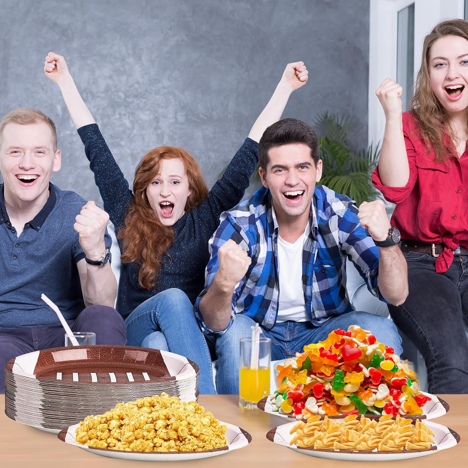 100Pcs Football Oval Paper Plates,10" x 12" Large Football Party Supplies, Disposable American Sport Platters,Rugby Bowls,Nacho Trays for Sports Event, Gameday, Carnivals, Birthday, Party Decor - Image 6