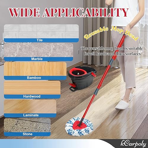 Miniatura 5 de Nueva actualización Cabezales de repuesto para trapeador Oceda, paquete de 2 cabezales de fregona giratorios reutilizables compatibles con O Ceda