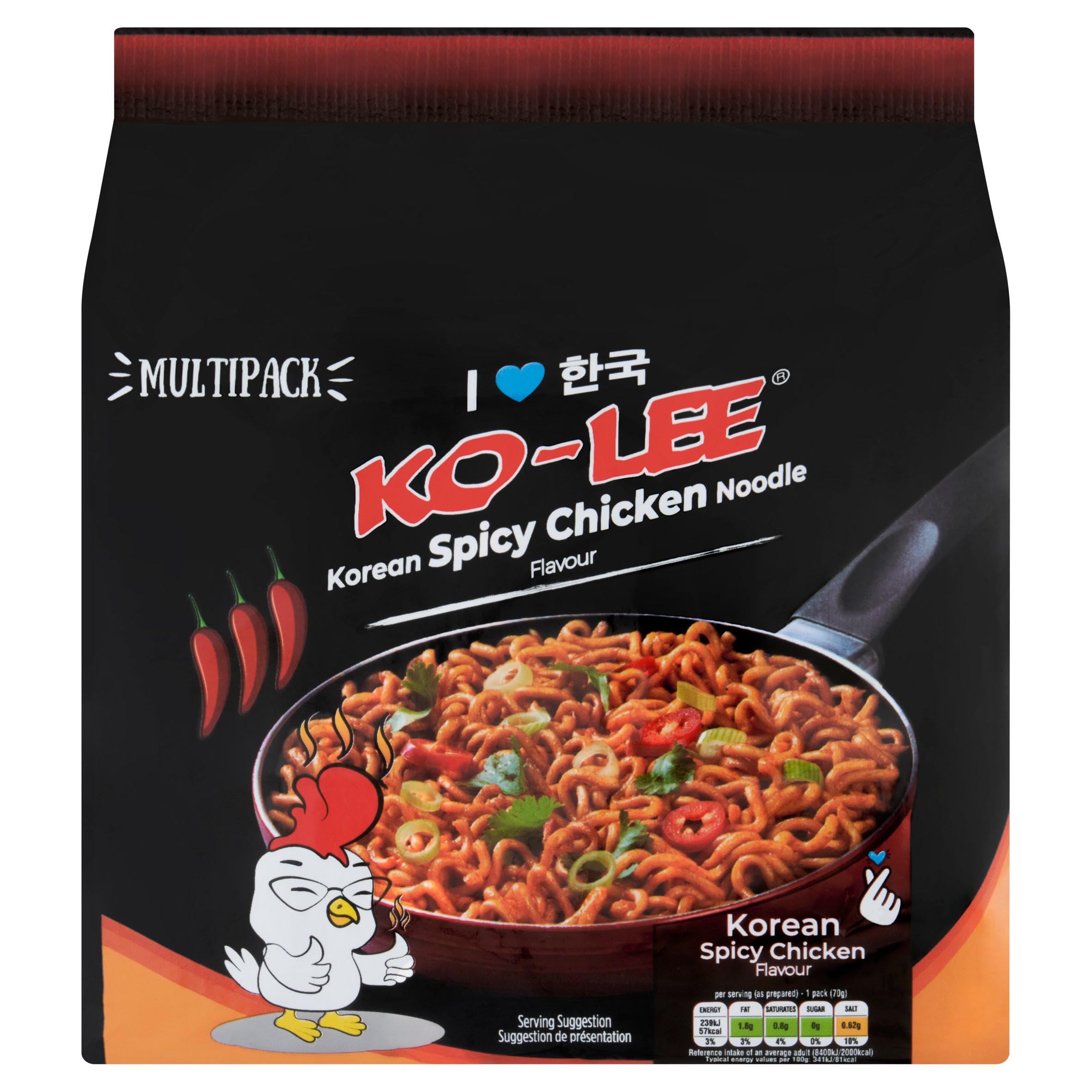 Ko-LeeKorean Spicy Chicken Flavour Noodle 4 x 70g