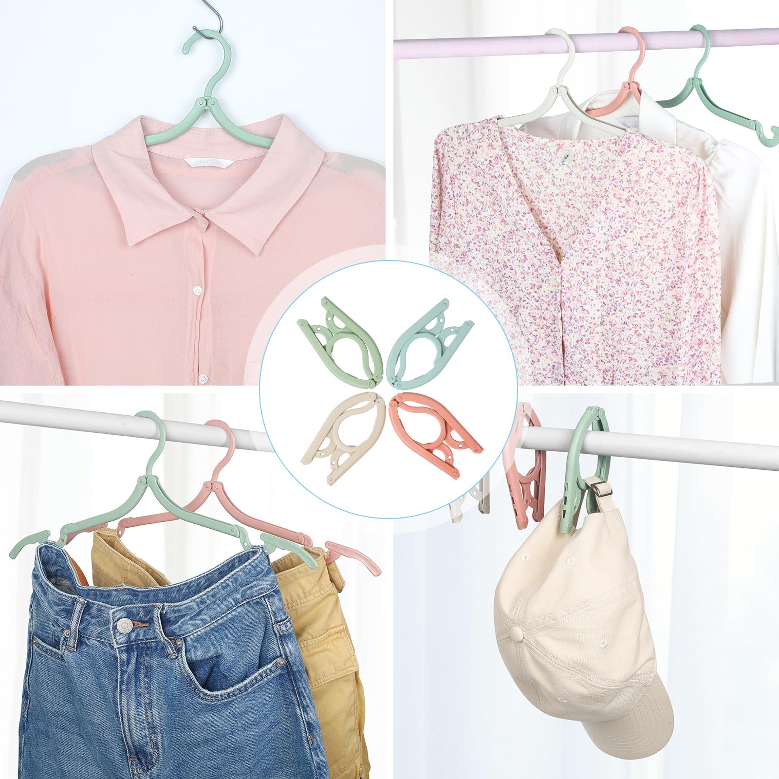 12 grucce da viaggio nere, pieghevoli portatili, accessori da viaggio, pieghevole, stendibiancheria per i viaggi