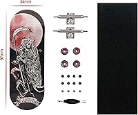 Vista 2 de Pro Patineta de 34mm de madera con camiones profesionales para dedos CNC ruedas en espiral (Muerte)