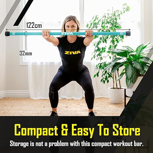 Miniatura 4 de ZIVA Chic barra con peso  Barra corporal de entrenamiento para entrenamiento de fuerza, equilibrio, flexibilidad y fitness general, acero sólido con
